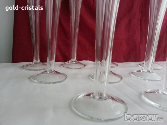 Високи стъклени кристални чаши  , снимка 14 - Антикварни и старинни предмети - 20400780