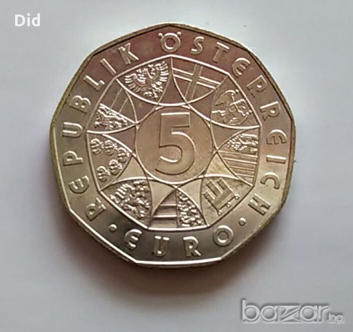 Сребърна монета 5 евро Австрия 2006 год, снимка 2 - Нумизматика и бонистика - 18623790