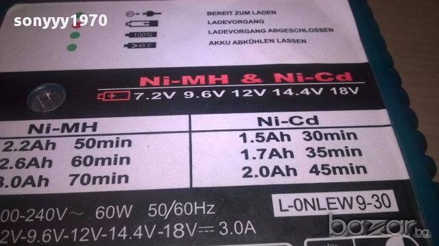 Hm mullner lg1420 charger 7.2/9.6/12/14.4/18v-внос швеицария, снимка 10 - Други инструменти - 16490394