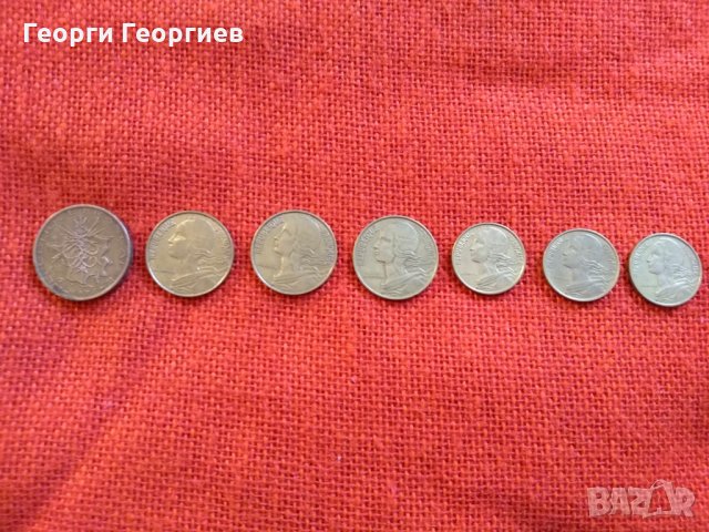 Френски  монети, 7 броя, емисии от 1992г. до 1976г., много запазени, снимка 8 - Нумизматика и бонистика - 23356475
