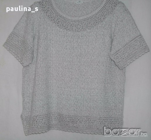 Плетена памучна блузка тип туника / голям размер 