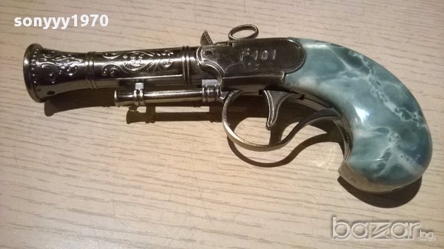 F-101 пистолет/запалка с седефена дръжка-18/10см-внос швеицария, снимка 10 - Антикварни и старинни предмети - 13744320