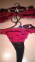 Комплект черен с червени дантелки-сутиен+бикини, снимка 5