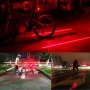 Заден стоп за колело велосипед 7 LED Лед светлина и 2 лазера водоустойчив, снимка 4