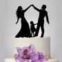 Семейство с  дете сватбен пластмасов топер украса табела за торта, снимка 1 - Други - 18905350