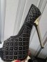 Нови елегантни,  официални обувки с диамантени детайли, ток с платфарма - 38,39 номер, снимка 2