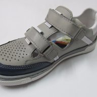 Ортопедични детски обувки от естествена кожа RENBUT сиво/синьо, снимка 3 - Детски маратонки - 17936947