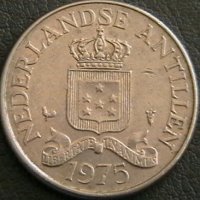 25 цента 1975, Холандски Антили, снимка 2 - Нумизматика и бонистика - 25328716