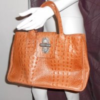 Кафява  кожена чанта genuine leather Made in Italy, снимка 1 - Чанти - 20925504