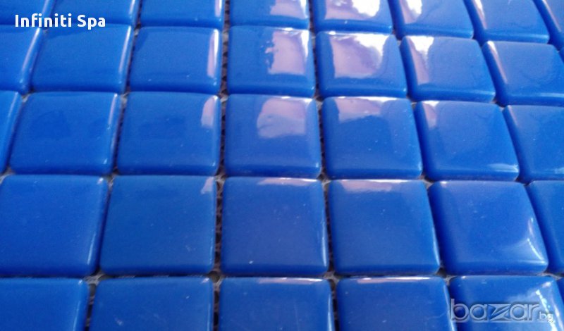Плочки, стъклокерамика за облицовка на басейни, бани, парни бани, мокри помещения, снимка 1