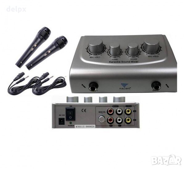 Миксер/пулт караоке с 2 микрофона и ехо ефекти, снимка 1