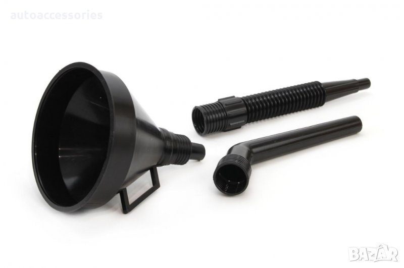 3000050678 Фуния за гориво,пластмасова,с мрежест филтър,Черен 3 части, снимка 1