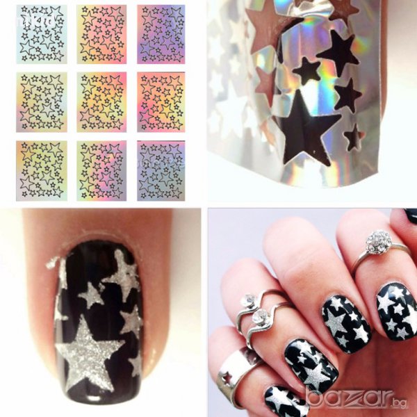Шаблон за нокти звездички за многократна употреба, снимка 1