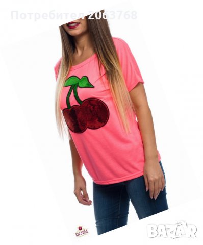 Дамска Блуза с Апликация от Пайети , снимка 2 - Тениски - 24936903