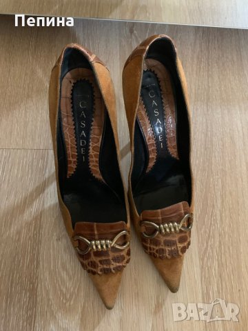 CASADEI - златисти обувки, снимка 3 - Дамски елегантни обувки - 25457267
