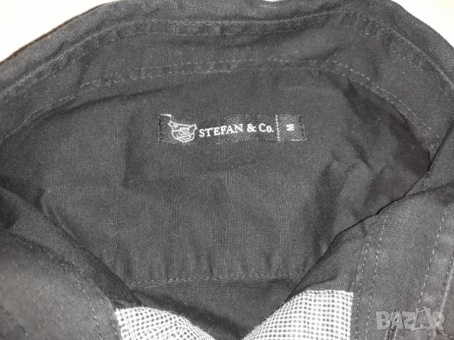 Черна мъжка риза с дълъг ръкав марка Stefan & Co., снимка 3 - Ризи - 23815854