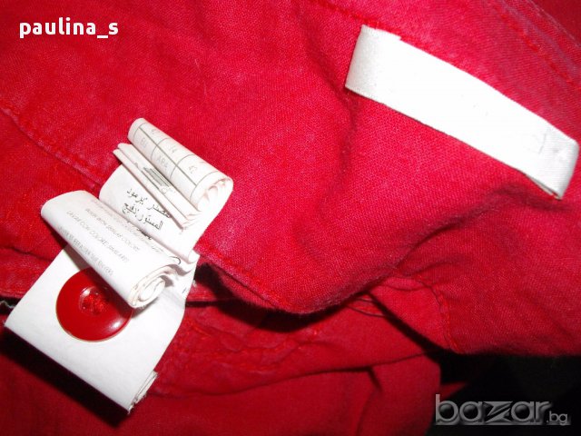Червени ленени шалвари тип потури "Promod" оригинал, снимка 7 - Къси панталони и бермуди - 10714753