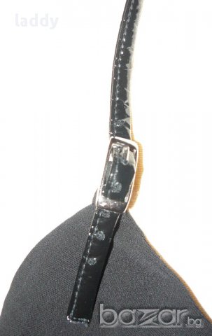 Нов черен топ с кожена призрамка, снимка 4 - Корсети, бюстиета, топове - 14388007