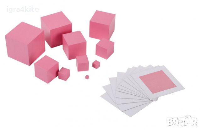 Контролни карти за голяма розова кула Монтесори 1-10см., снимка 7 - Образователни игри - 25013053