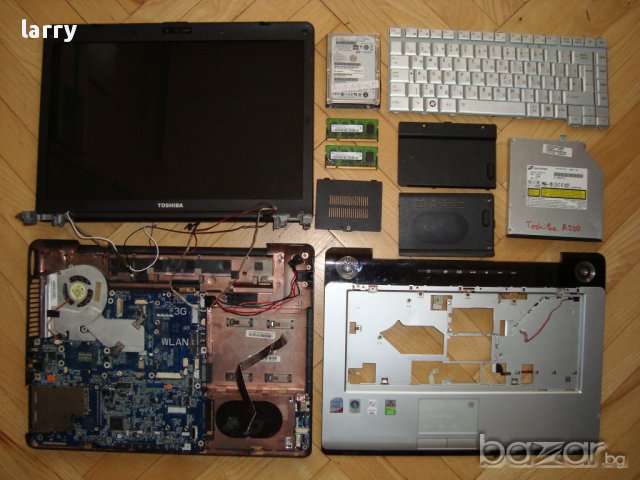 Toshiba Satellite A200-23k лаптоп на части