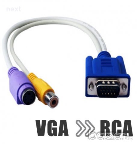 Преходник от VGA към S-Video и RCA чинч, снимка 1