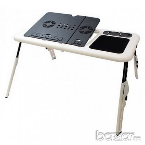 Нова маса за лаптоп с два вентилатора и подложка за мишка E-Table, снимка 5 - Лаптоп аксесоари - 11752539