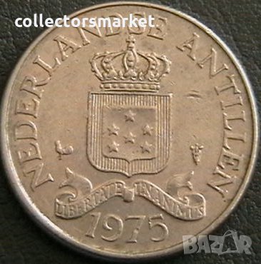 25 цента 1975, Холандски Антили, снимка 2 - Нумизматика и бонистика - 25328716