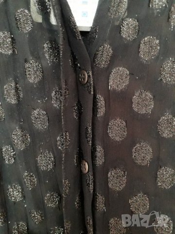 Дамска бутикова прозрачна черна риза с дълъг ръкав, снимка 6 - Жилетки - 22317707