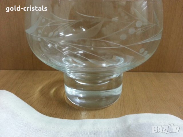  купички чаши калиево кристално гравирано стъкло, снимка 2 - Антикварни и старинни предмети - 22161277