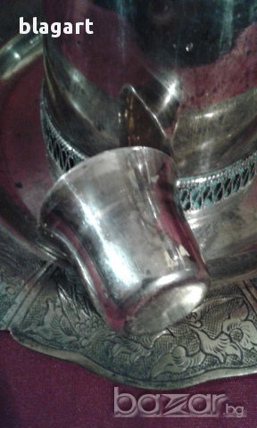 Стар посребрен съд -Русия, сервиз,чашки,павур, снимка 7 - Антикварни и старинни предмети - 12979144