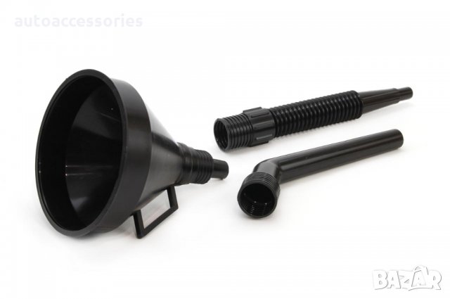 3000050678 Фуния за гориво,пластмасова,с мрежест филтър,Черен 3 части, снимка 1