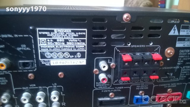 pioneer a-z470stereo amplifier-optical in-japan 360watts-optical in-внос швеицария, снимка 10 - Ресийвъри, усилватели, смесителни пултове - 8690099