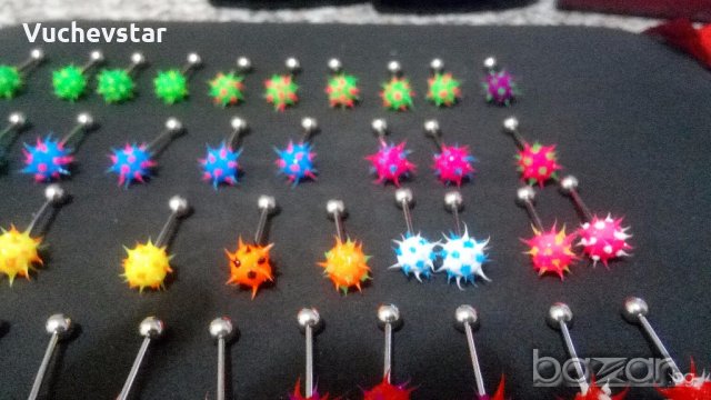 Таралежки / Обеца за език / Пиърсинг обици за език, снимка 6 - Обеци - 19969600