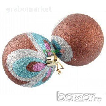 Декоративни топки за окачване на елха в блестящи наситени цветове. , снимка 1