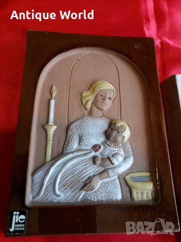 Лот АВТОРСКИ Керамични Картини Уникат! Jie Gantofta SWEDEN, снимка 3 - Антикварни и старинни предмети - 25094196