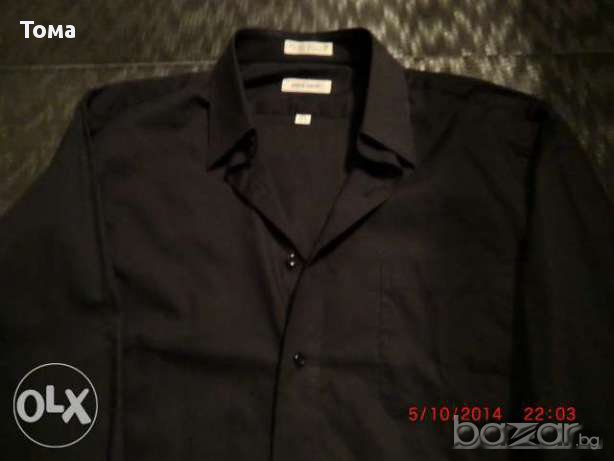 Черна риза дълъг ръкав Pierre Cardin, снимка 1 - Ризи - 13465222
