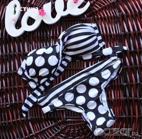 Бански Костюм черно и бяло С, М, Л, снимка 3 - Бански костюми - 20577199