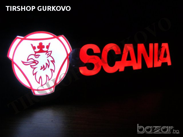 Светеща 3D табела SCANIA с лого червена, снимка 3 - Аксесоари и консумативи - 16682306