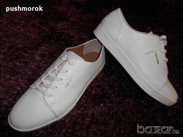 Calvin Klein Women's Imilia Nappa Leather Low-Top Sneakers, White , снимка 8 - Дамски ежедневни обувки - 19446914