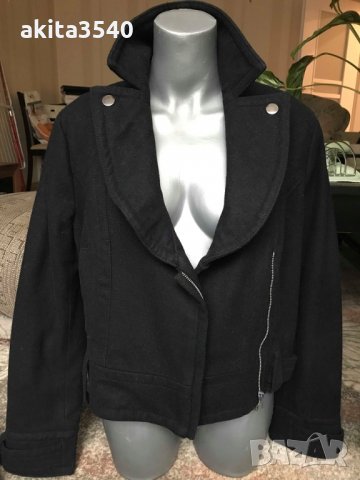 Късо черно палто, снимка 3 - Палта, манта - 24291665