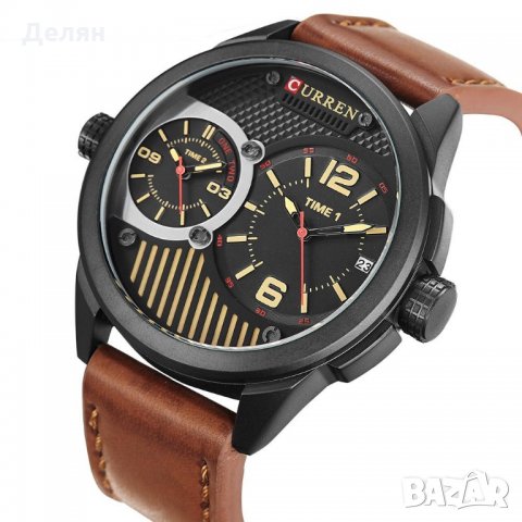 Часовник DUAL TIME, кафяв, снимка 4 - Мъжки - 22566404