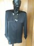 Черна блуза сатен с декорация на раменете Н&М М/Л, снимка 1 - Ризи - 25644600