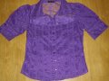 Елегантна дантелена дамска риза лилава, снимка 1 - Ризи - 19353780