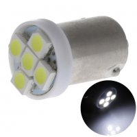 LED Диодна крушка BA9S 0.6W 32lm 1206 5SMD led със цокъл бяла	, снимка 1 - Аксесоари и консумативи - 18988889