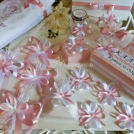 Комплект за кръщене в розово и бяло с перла, снимка 2 - Други - 16465917