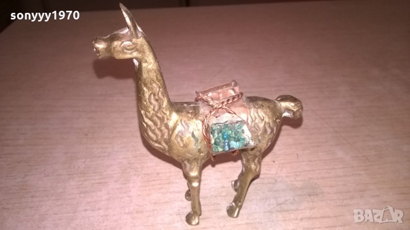 лама-масивен мед/месинг-внос испания-10х9х3см, снимка 1