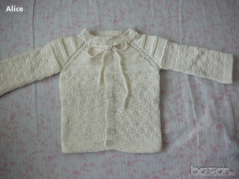 Нова ръчно плетена жилетка - ръст до 92 см, снимка 1