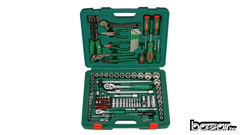 Гедоре комбинирано 1/4"-1/2" к-т 158 бр/4-34мм./,/3/8"-1-3/16"/.хром ванадий, снимка 1