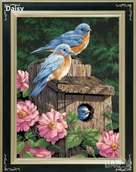 Диамантен гоблен"Къщичка и птички", снимка 1