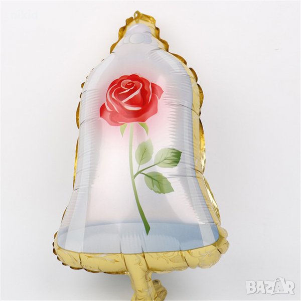 Вечна роза от Красавицата и Звяра Белл балон за хелий газ или обикновен въздух, снимка 1